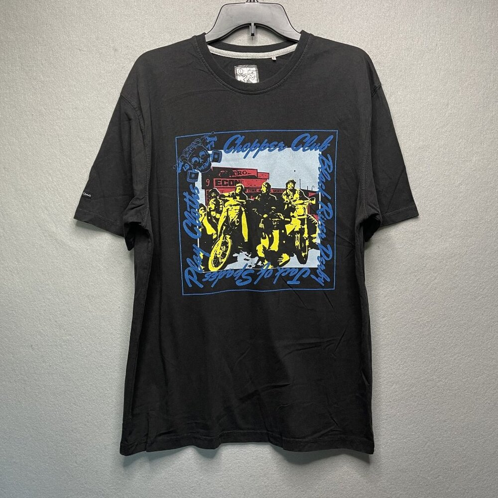 Play Cloths Black Graphic Tee Chopper Club Design Large Jack of Spades